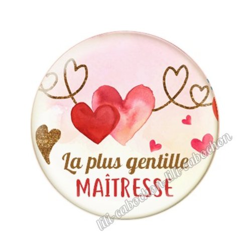 Cabochon résine a coller 25 mm maîtresse mtr13