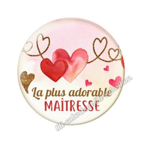 Cabochon résine a coller 25 mm maîtresse mtr14