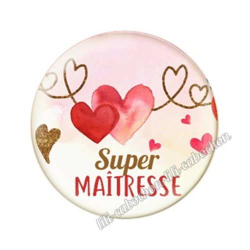 Cabochon résine a coller 25 mm maîtresse mtr17