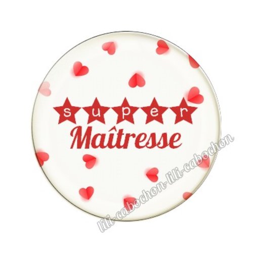 Cabochon résine a coller 25 mm maîtresse mtr18