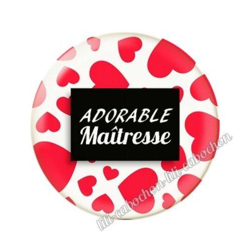 Cabochon résine a coller 25 mm maîtresse mtr19