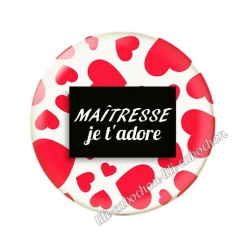 Cabochon résine a coller 25 mm maîtresse mtr20