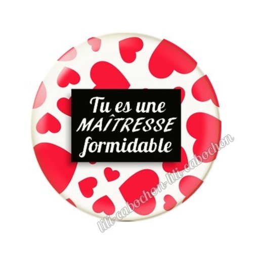 Cabochon résine a coller 25 mm maîtresse mtr22