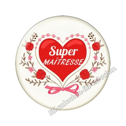 Cabochon résine a coller 25 mm maîtresse mtr23