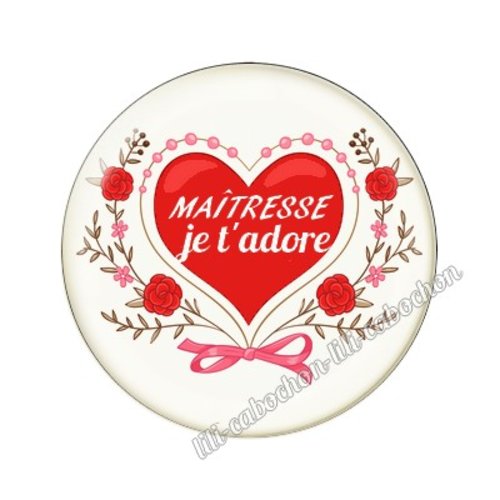 Cabochon résine a coller 25 mm maîtresse mtr24