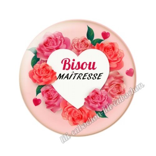 Cabochon résine a coller 25 mm maîtresse mtr26