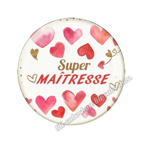 Cabochon résine a coller 25 mm maîtresse mtr28