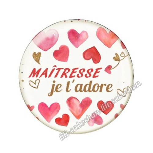 Cabochon résine a coller 25 mm maîtresse mtr29