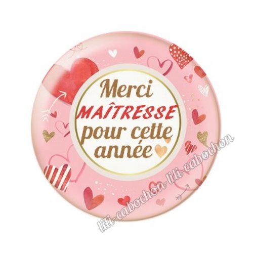 Cabochon résine a coller 25 mm maîtresse mtr30