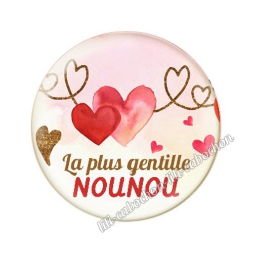 Cabochon résine a coller 25 mm nounou mtr45