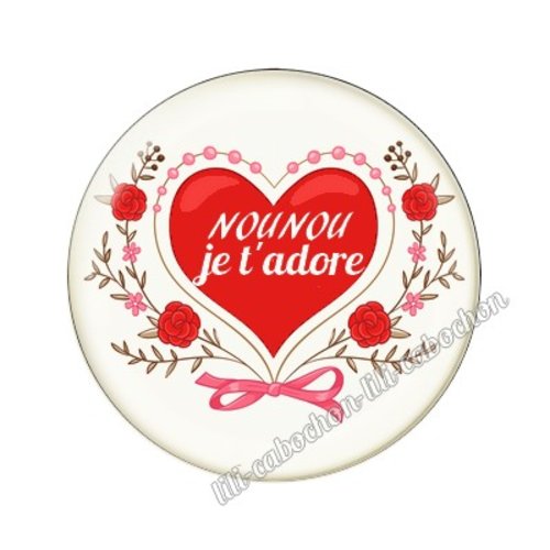 Cabochon résine a coller 25 mm nounou mtr49