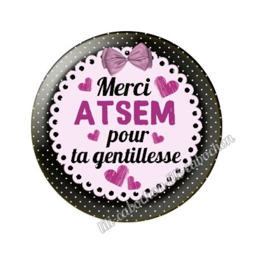 Cabochon résine a coller 25 mm atsem mtr60