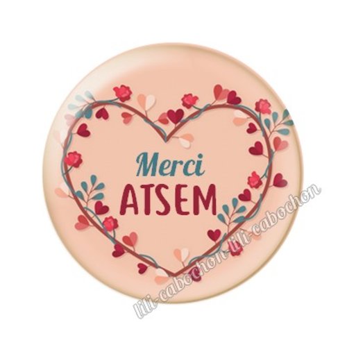 Cabochon résine a coller 25 mm atsem mtr63