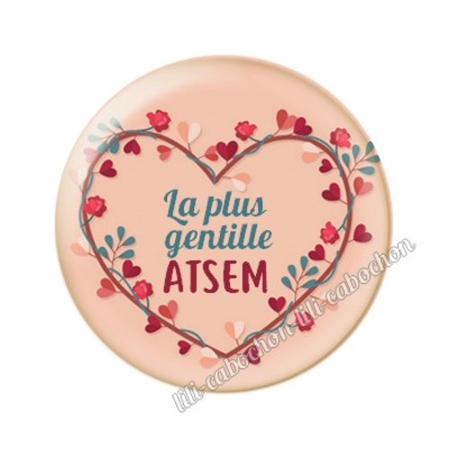 Cabochon résine a coller 25 mm atsem mtr64