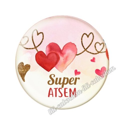 Cabochon résine a coller 25 mm atsem mtr68