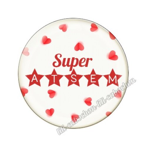 Cabochon résine a coller 25 mm atsem mtr69