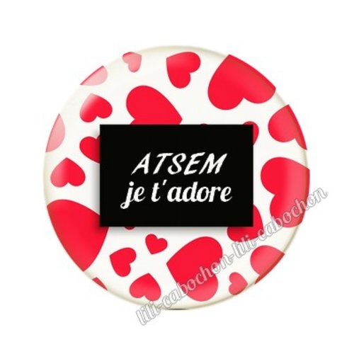 Cabochon résine a coller 25 mm atsem mtr70