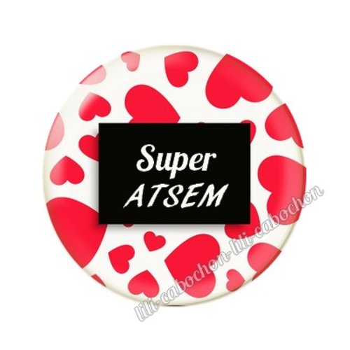 Cabochon résine a coller 25 mm atsem mtr71