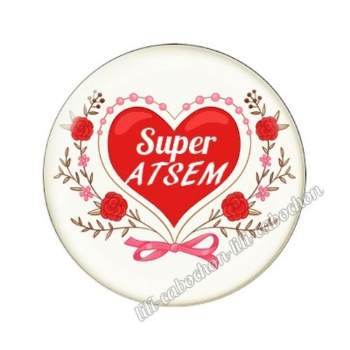 Cabochon résine a coller 25 mm atsem mtr72