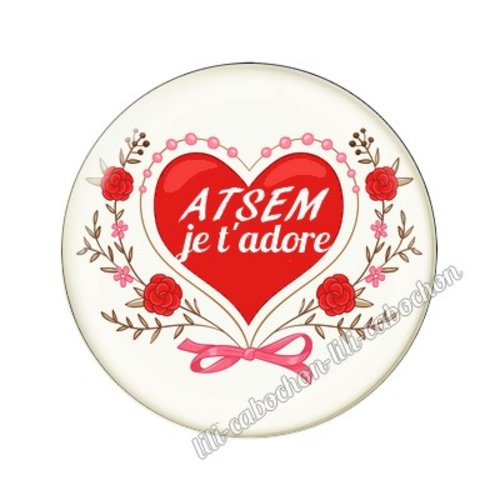 Cabochon résine a coller 25 mm atsem mtr73