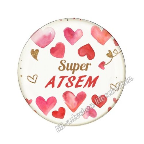 Cabochon résine a coller 25 mm atsem mtr75