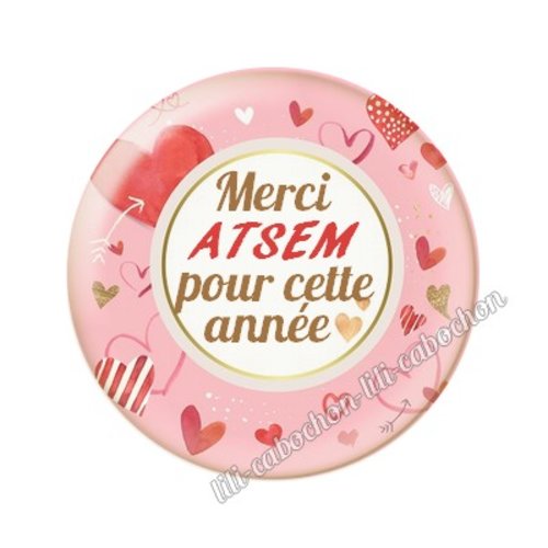 Cabochon résine a coller 25 mm atsem mtr77