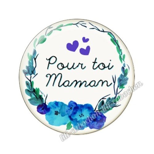 Cabochon résine a coller 25mm maman mm3