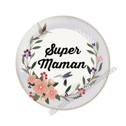 Cabochon résine a coller 25mm maman mm5