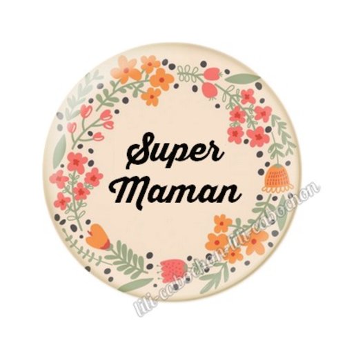 Cabochon résine a coller 25mm maman mm6