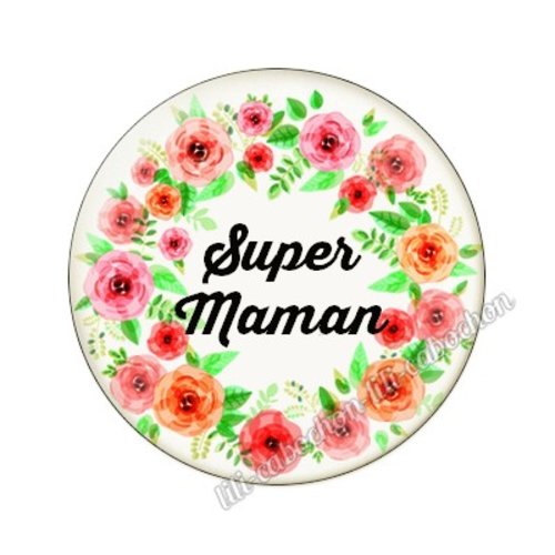 Cabochon résine a coller 25mm maman mm7