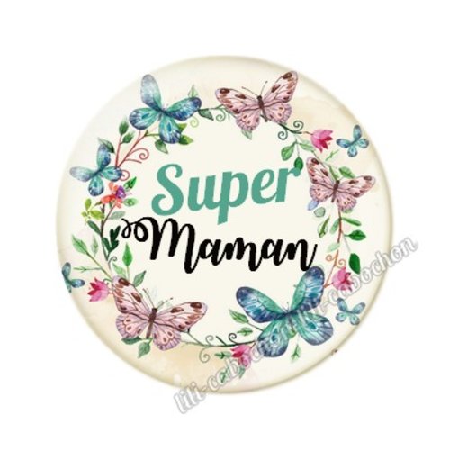 Cabochon résine a coller 25mm maman mm14