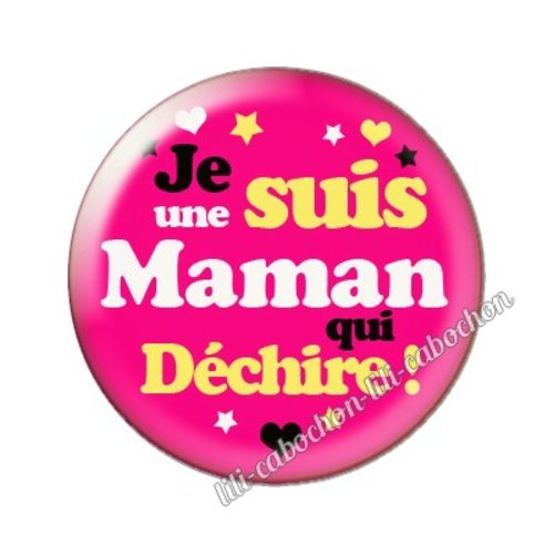 Cabochon résine a coller 25mm maman mm35