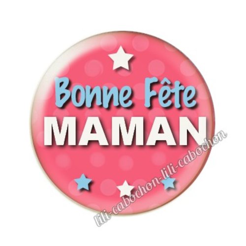 Cabochon résine a coller 25mm maman mm77