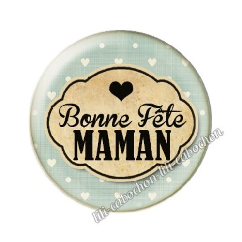 Cabochon résine a coller 25mm maman mm78