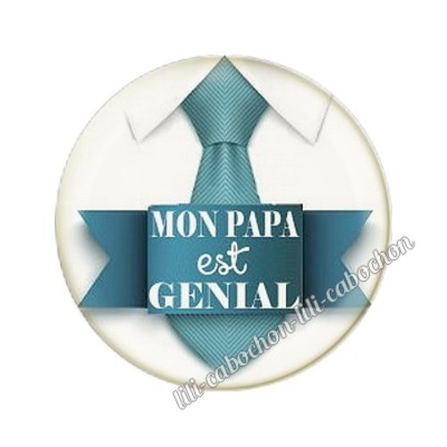 Cabochon résine a coller 25mm papa mm2