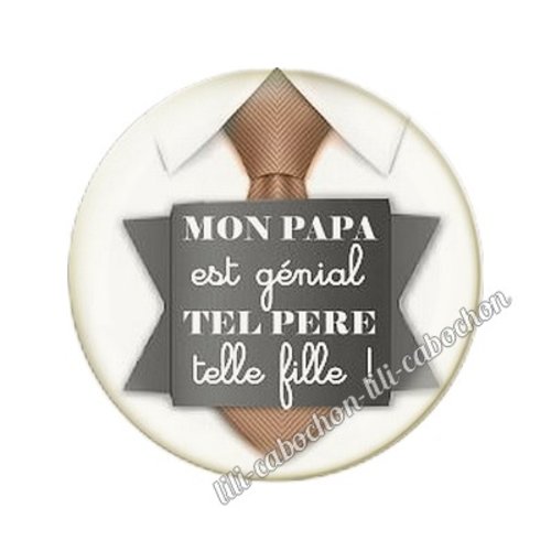 Cabochon résine a coller 25mm papa mm10