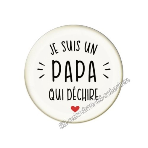 Cabochon résine a coller 25mm papa pp4