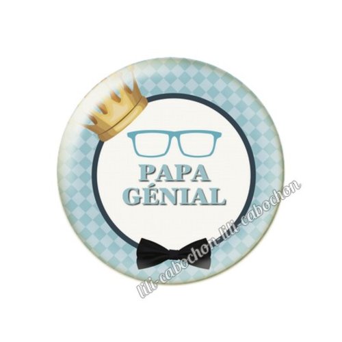 Cabochon résine a coller 25mm papa pp43