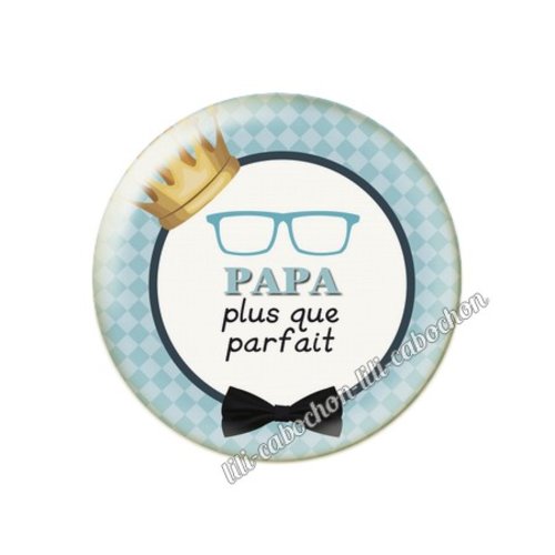 Cabochon résine a coller 25mm papa pp44