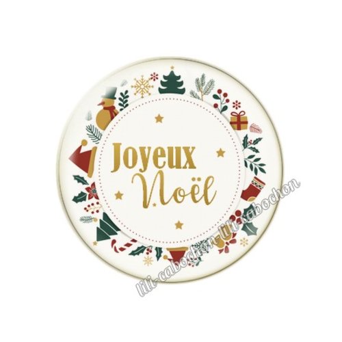 Cabochon résine a coller 25 mm noël mc22