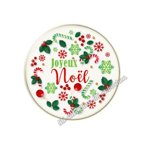 Cabochon résine a coller 25 mm noël mc63