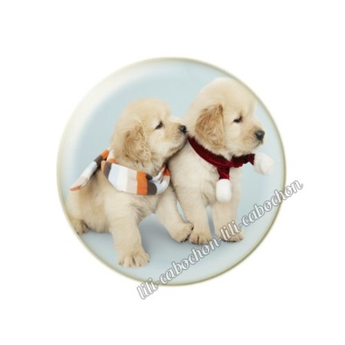 Cabochon résine a coller 25 mm noël chiot chien mc98