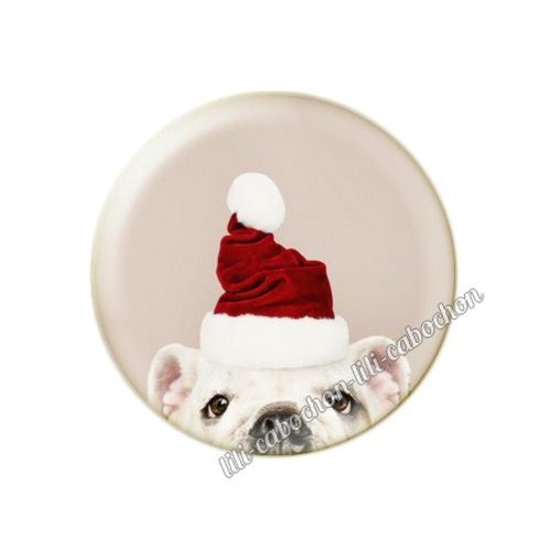 Cabochon résine a coller 25 mm noël chiot chien mc100