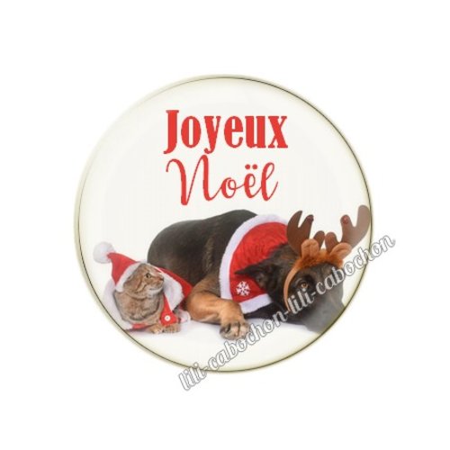 Cabochon résine a coller 25 mm noël chiot chien mc106