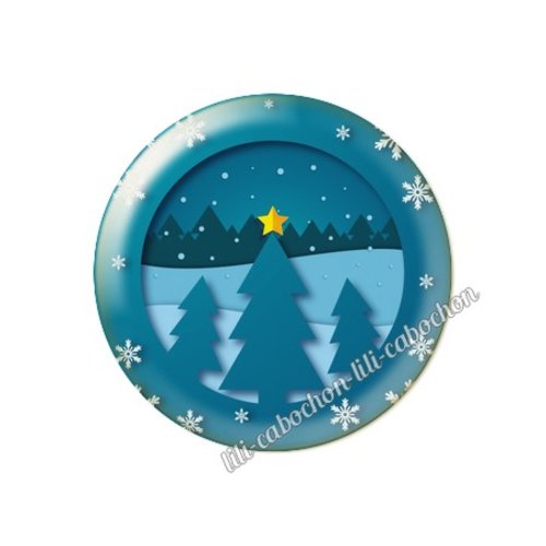 Cabochon résine a coller 25 mm noël mca3