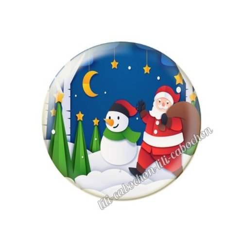Cabochon résine a coller 25 mm noël mca9