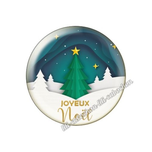 Cabochon résine a coller 25 mm noël mca18