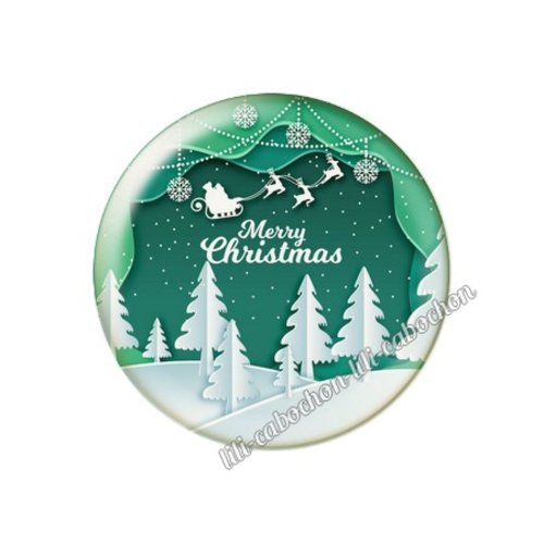 Cabochon résine a coller 25 mm noël mca38