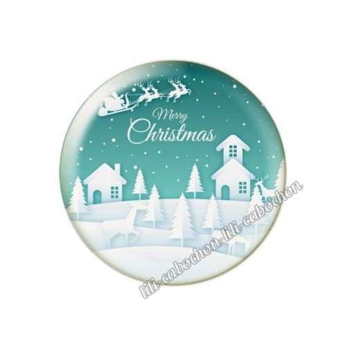 Cabochon résine a coller 25 mm noël mca39