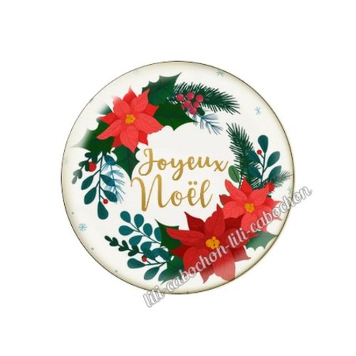 Cabochon résine a coller 25 mm noël mca47